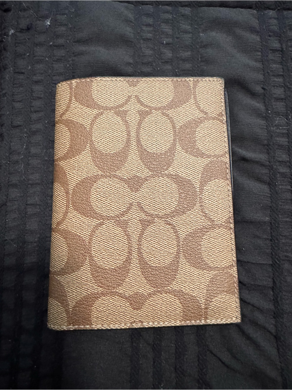 Coach Brown Signature Canvas Passport Sleeve